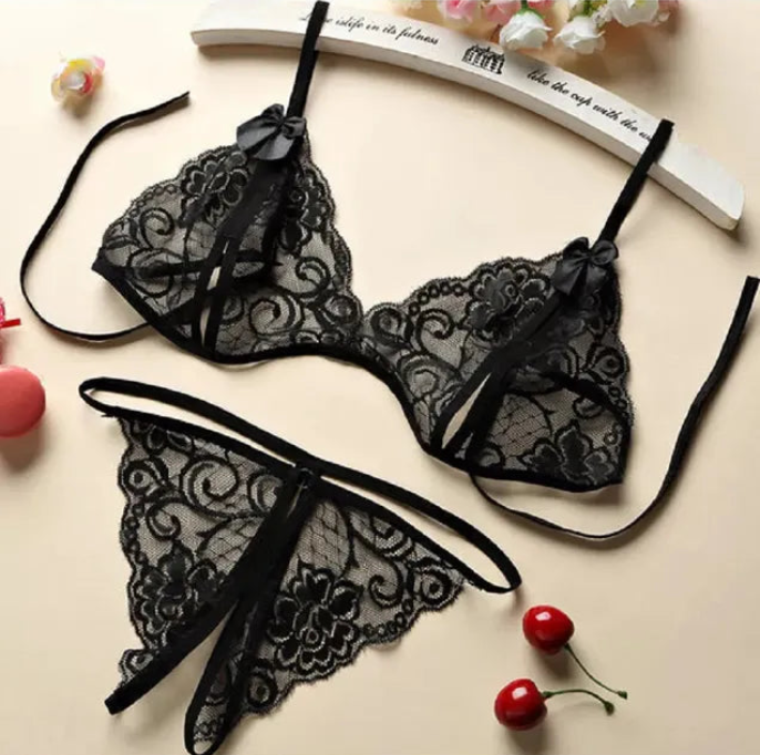 Tantalising Lace-up Lingerie Set