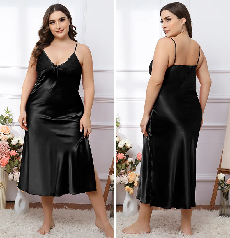 Elsie Full Length Satin Chemise