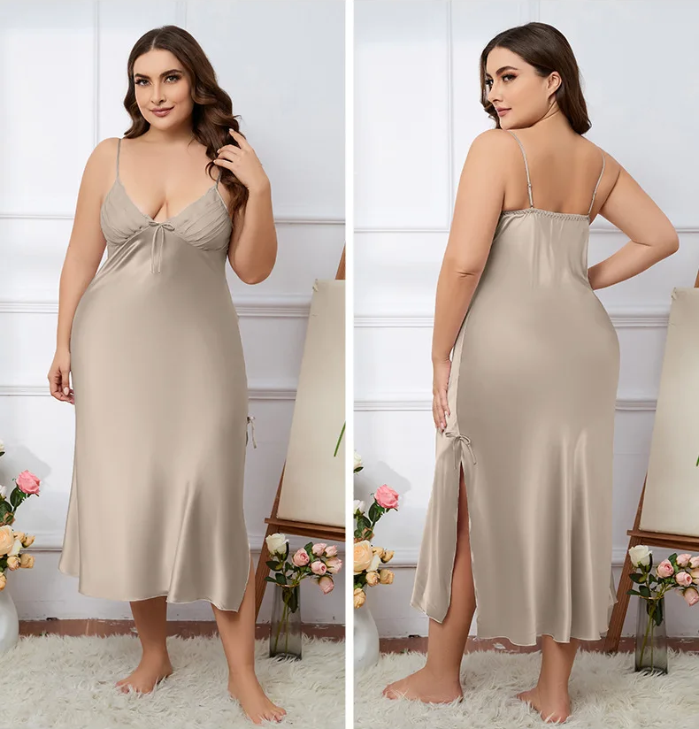 Elsie Full Length Satin Chemise