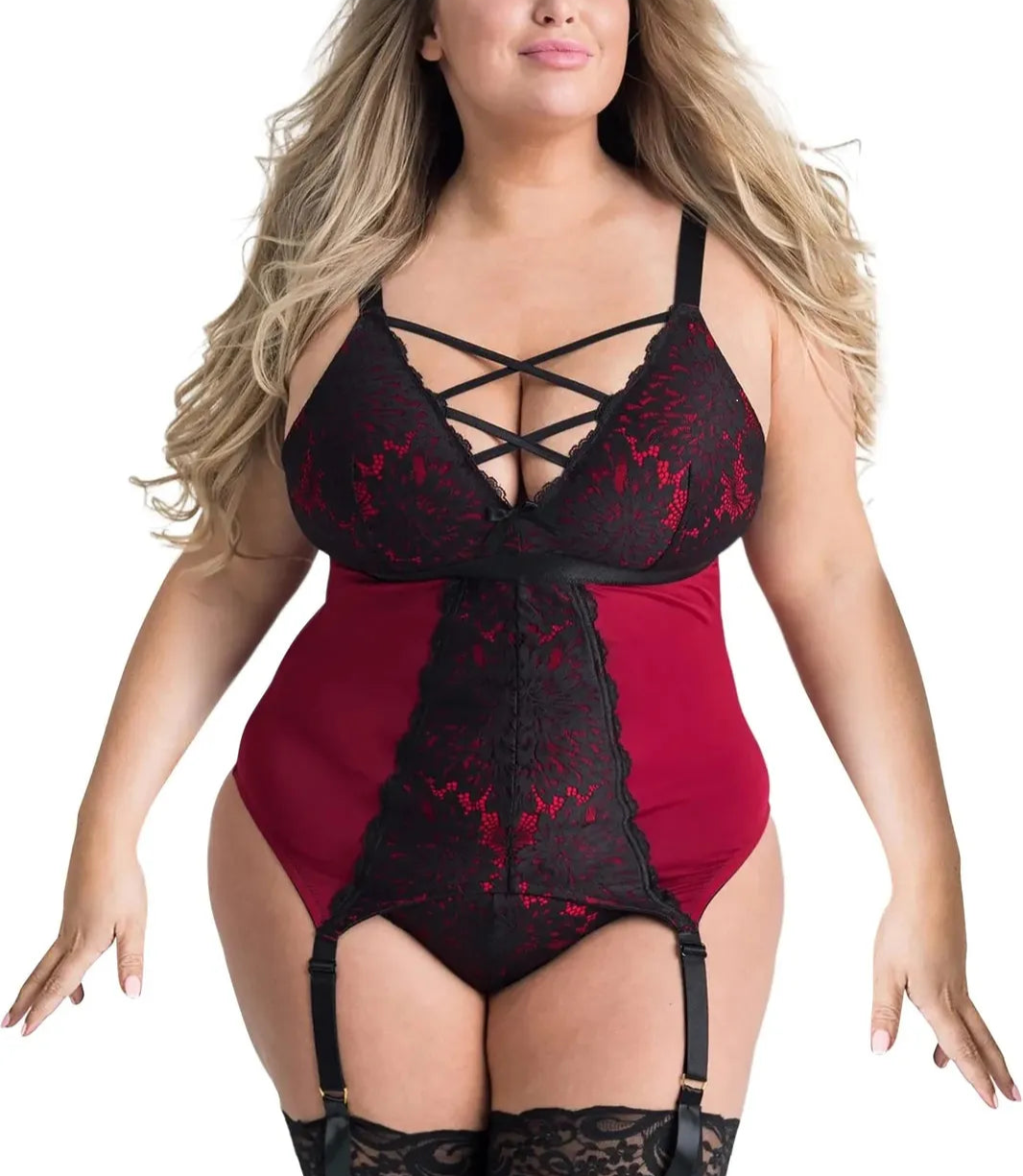 Plus Size Hot Lace Bodysuits