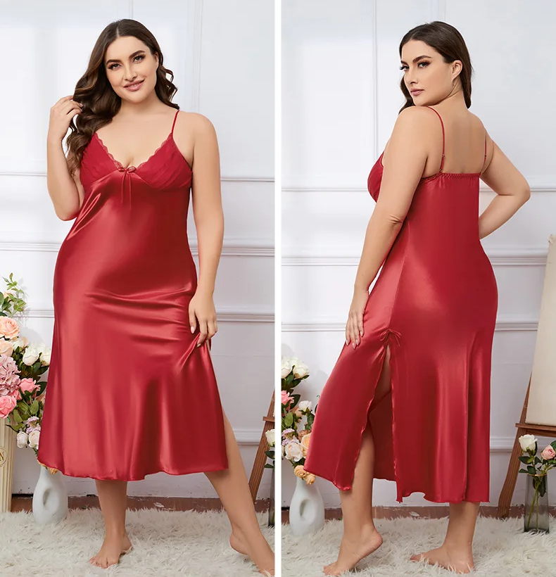 Elsie Full Length Satin Chemise