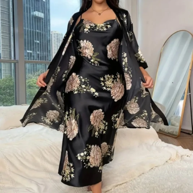 Silky 2-piece nightgown set
