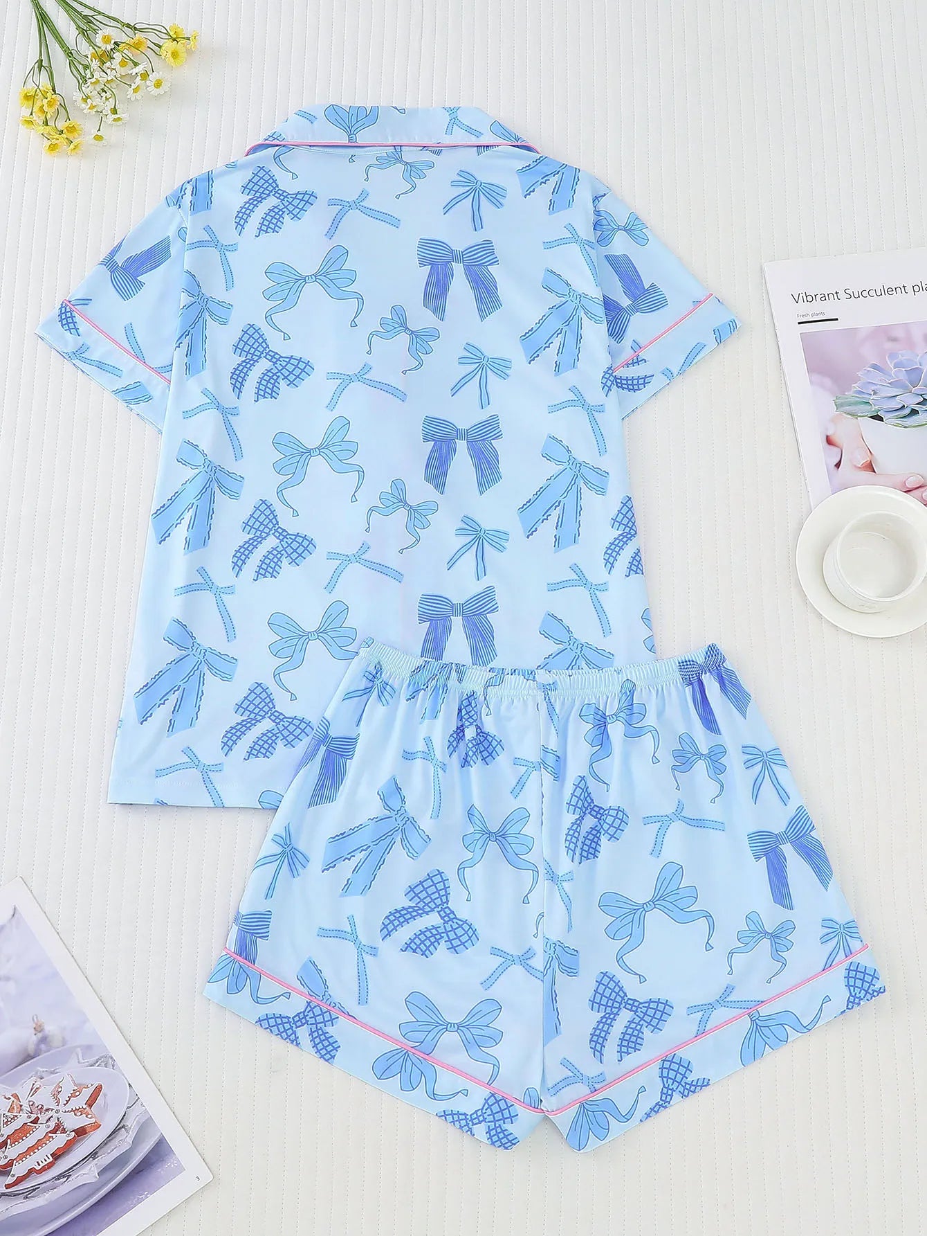 Blue Ribbon Romance 2 Piece Pyjama Set