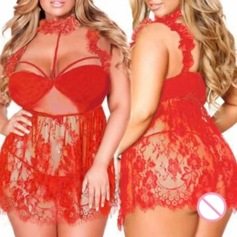 Temptation Plus Size Lace Boudoir Dress