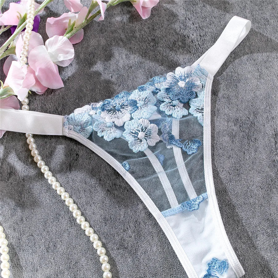 Flowers Bra and Brief Set