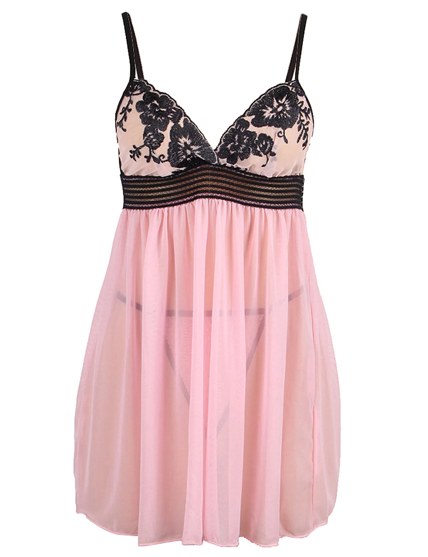 M-4XL Rose Noir Nighty