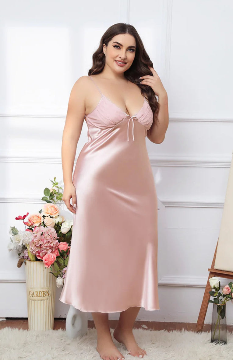 Elsie Full Length Satin Chemise