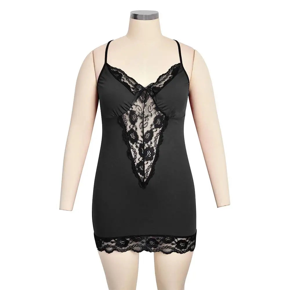 Seductive Plus Size Lace Chemise
