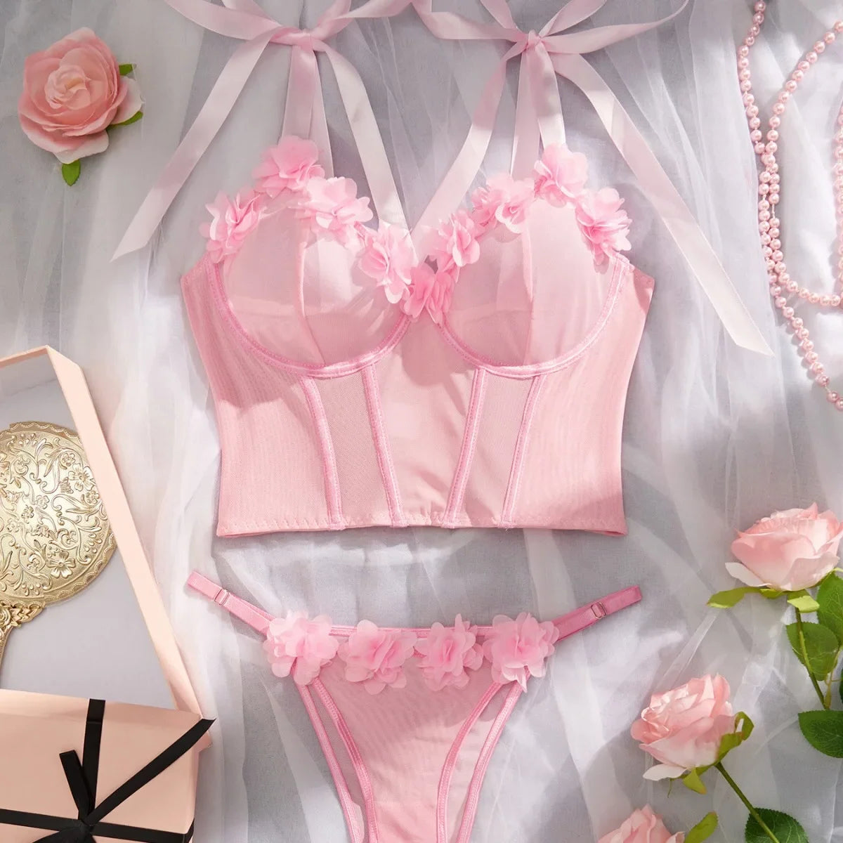 Candy Floral Corset Set