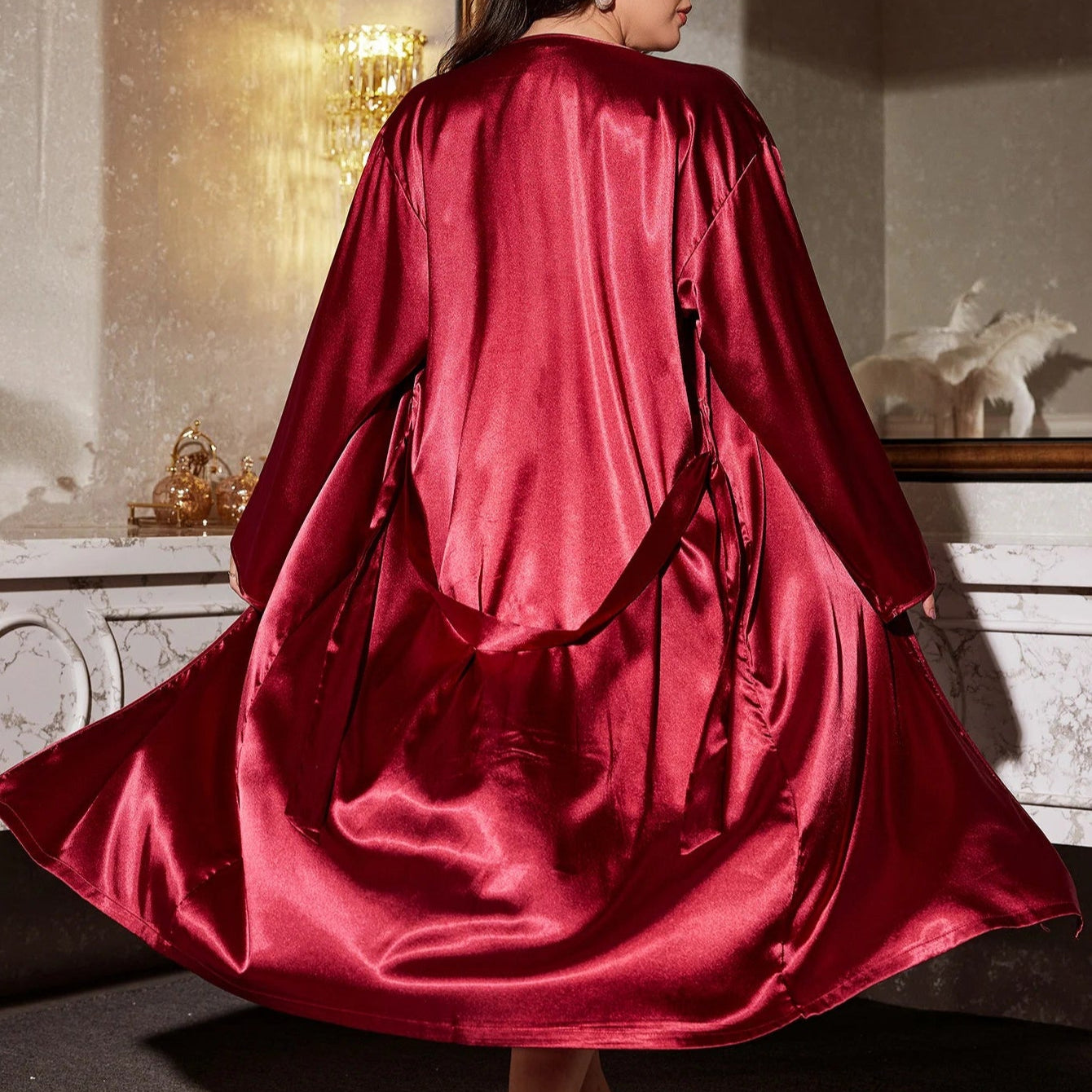 Ruby Robe and Nightdress two-piece set