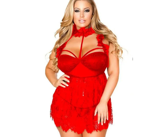Temptation Plus Size Lace Boudoir Dress
