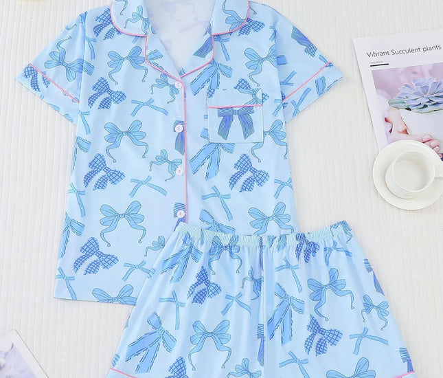 Blue Ribbon Romance 2 Piece Pyjama Set