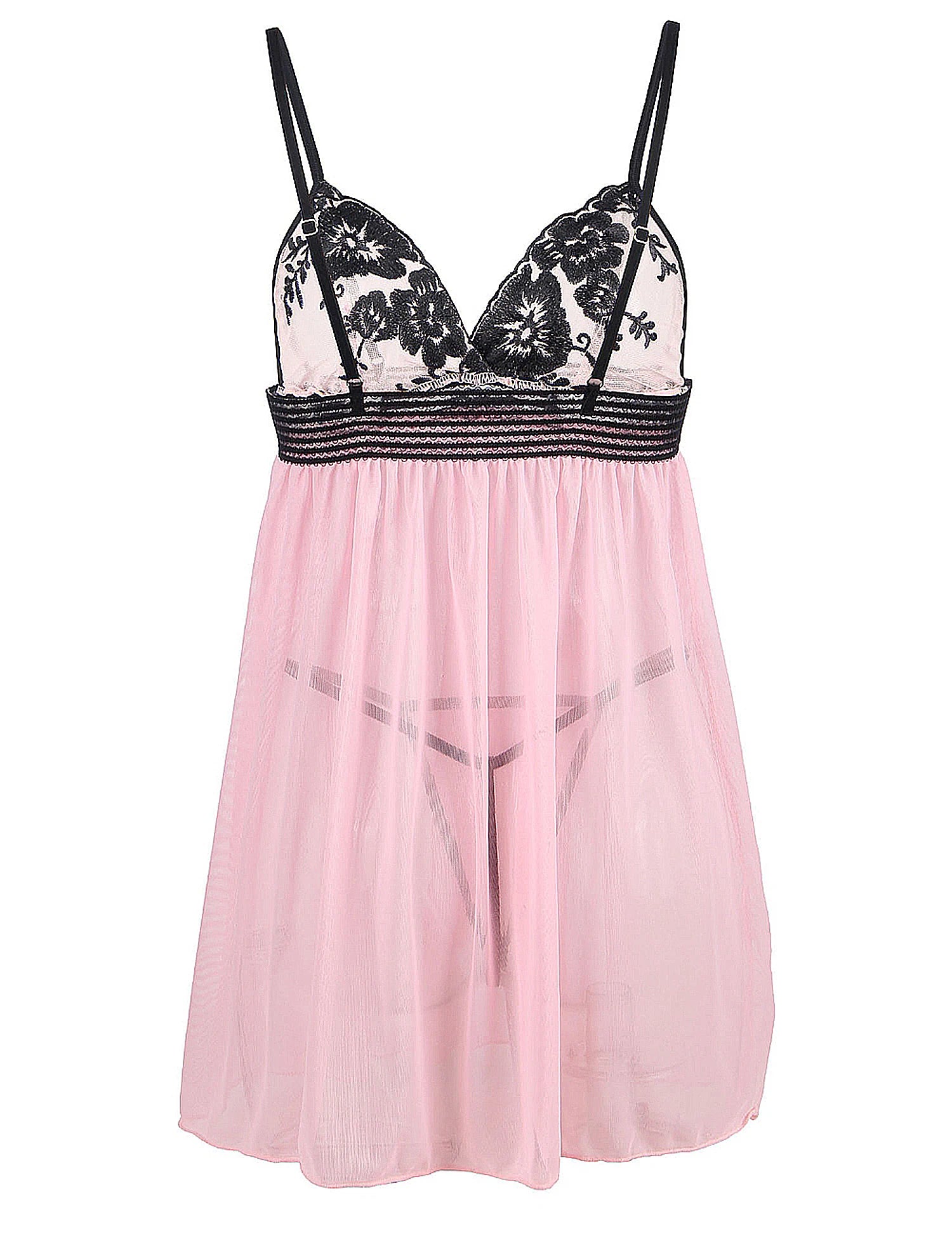 M-4XL Rose Noir Nighty