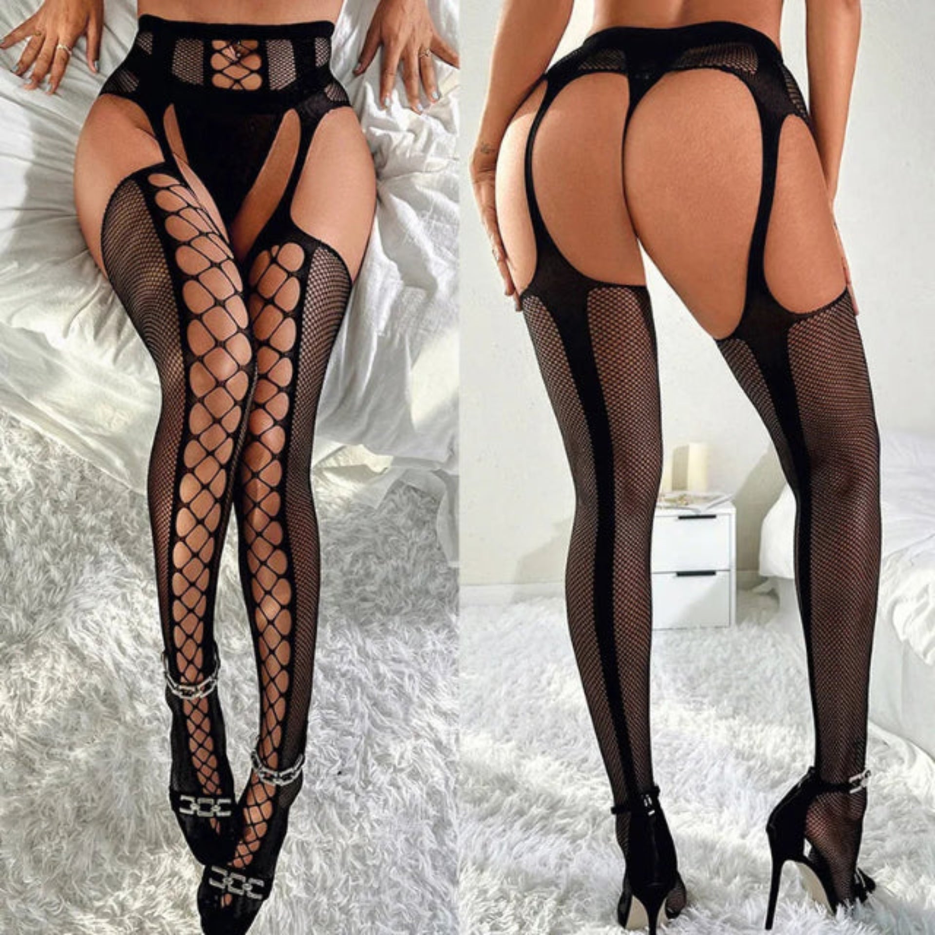 Seductive Stockings With Suspender Set