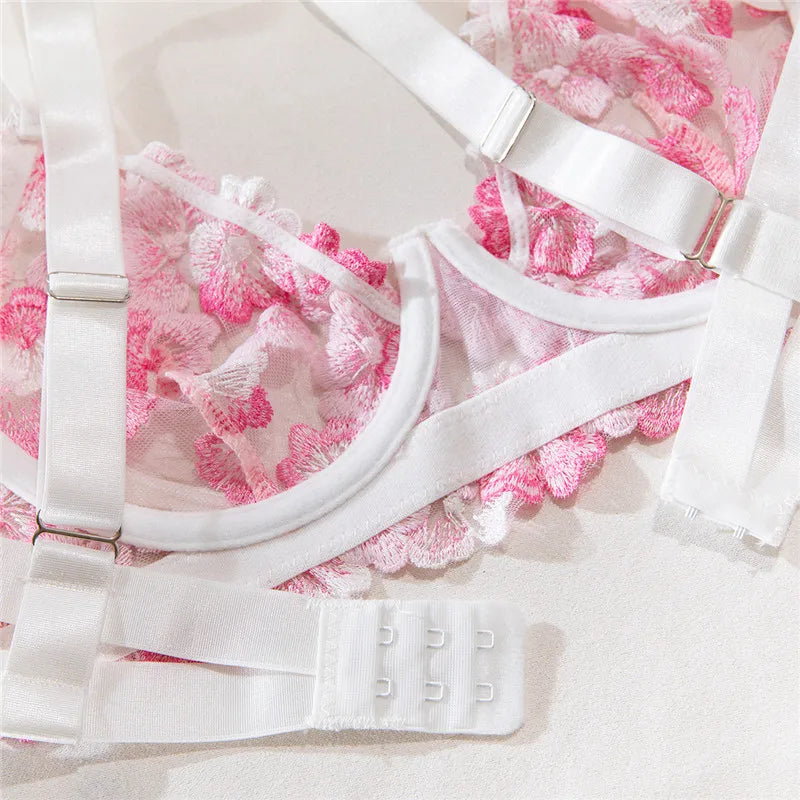 Flowers Bra and Brief Set
