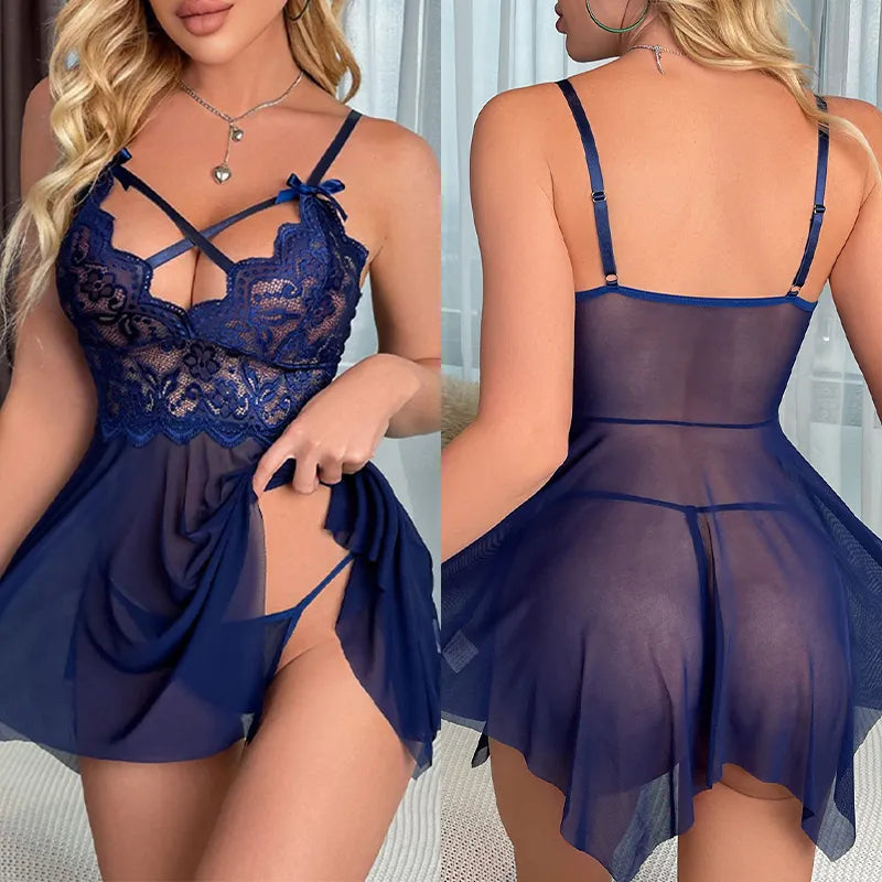 Sensual Floral Lace Lingerie Set
