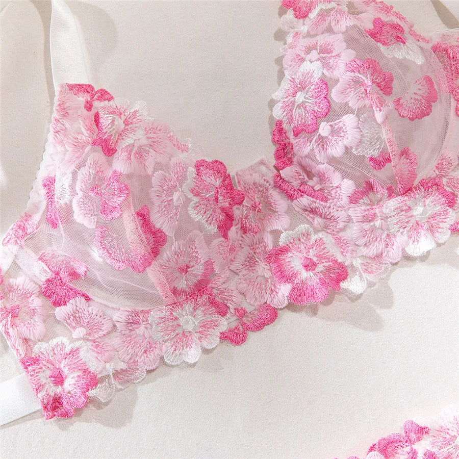 Flowers Bra and Brief Set