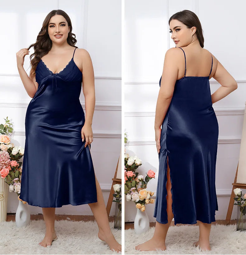 Elsie Full Length Satin Chemise