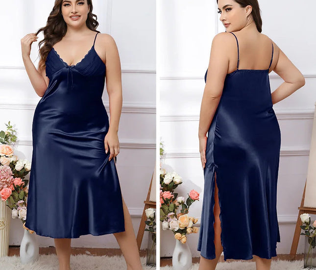 Elsie Full Length Satin Chemise