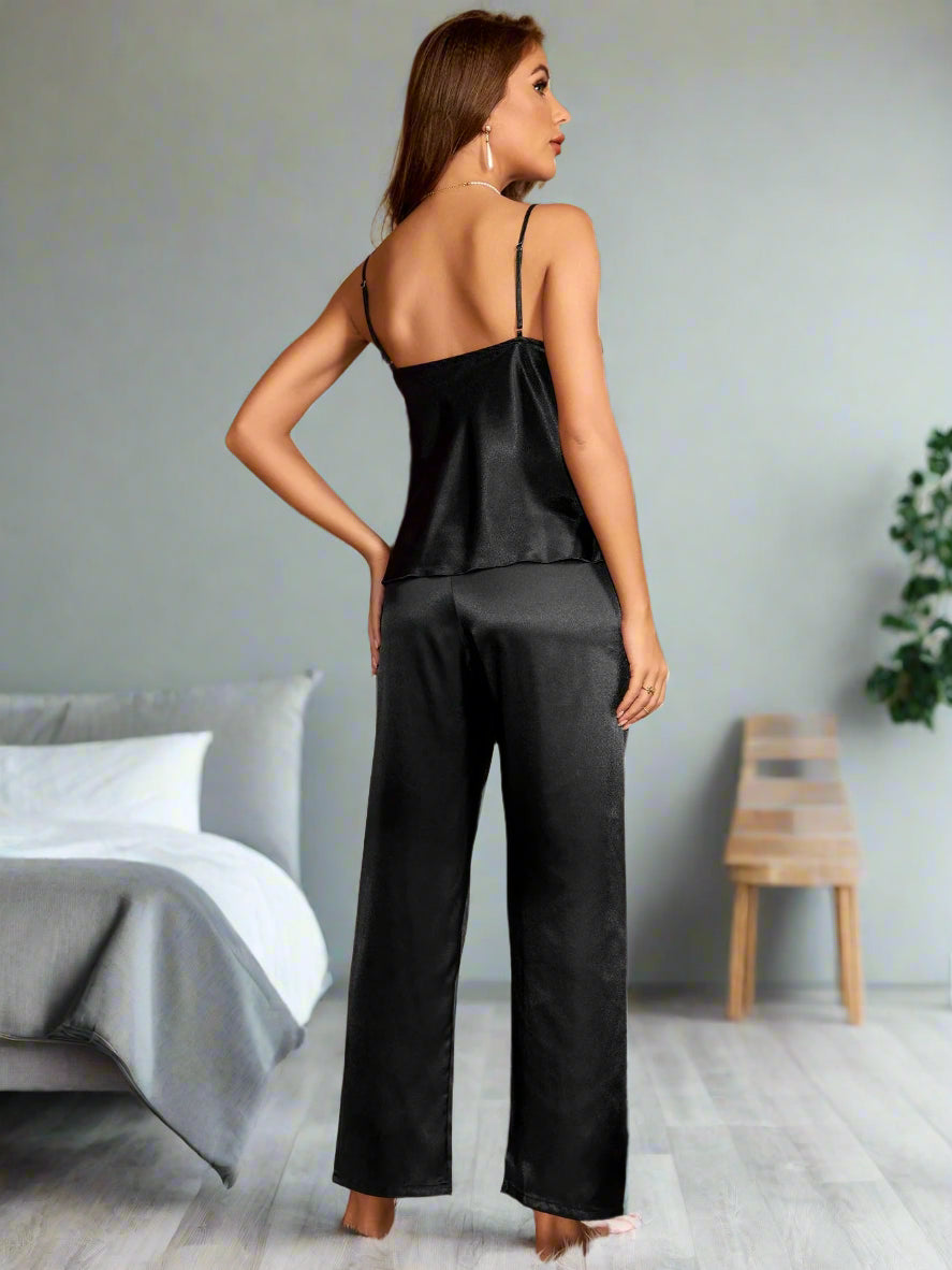 Luxe Satin Cowl Neck Loungewear Set