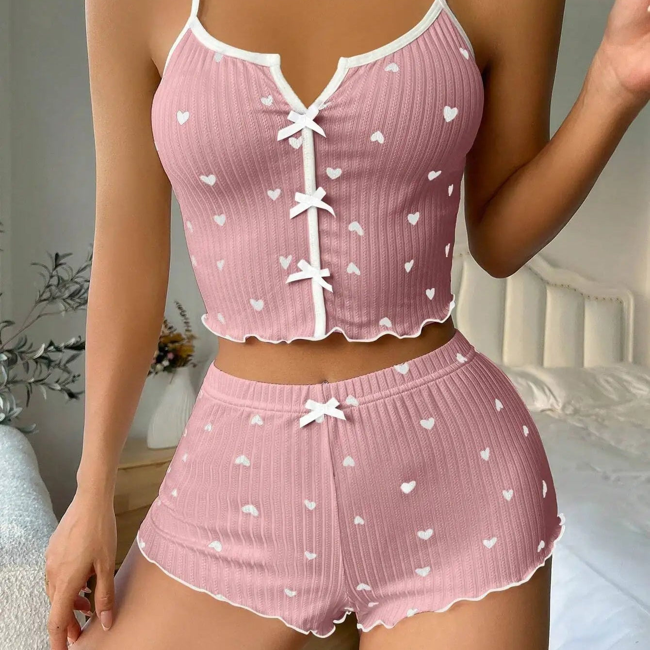 Heart Print PJ Set